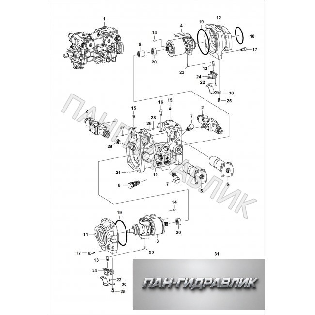 Гидравлический насос R902148834 Rexroth A22VG045EP1P0403/40BRNB2S73UB2S5A-S