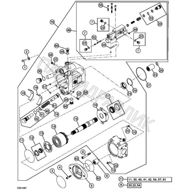 Гидравлический насос John Deere AT302661, AT455737